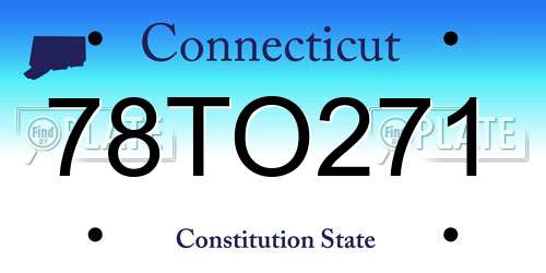 78TO271 Connecticut License Plate