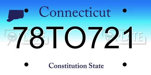 78TO721 Connecticut License Plate