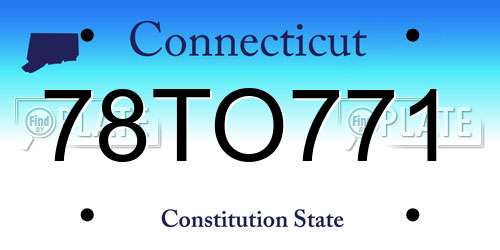 78TO771 Connecticut License Plate