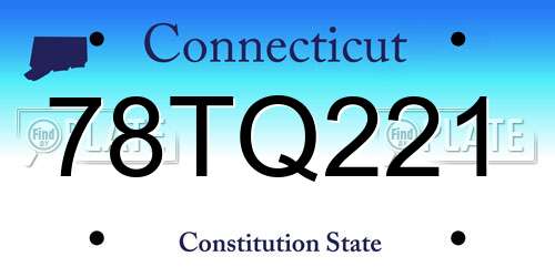 78TQ221 Connecticut License Plate