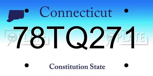 78TQ271 Connecticut License Plate