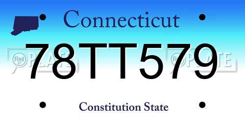 78TT579 Connecticut License Plate