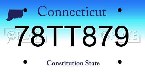 78TT879 Connecticut License Plate