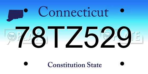 78TZ529 Connecticut License Plate