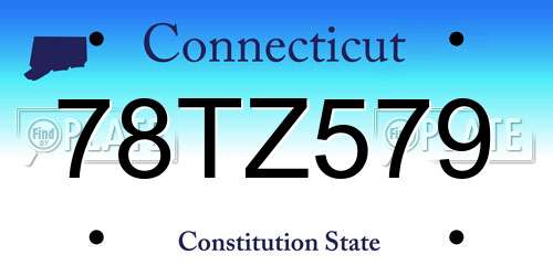 78TZ579 Connecticut License Plate