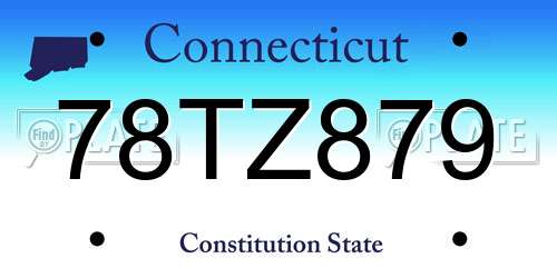 78TZ879 Connecticut License Plate