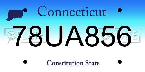 78UA856 Connecticut License Plate