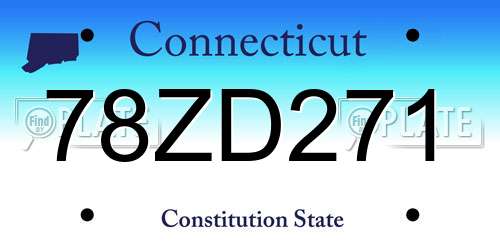 78ZD271 Connecticut License Plate