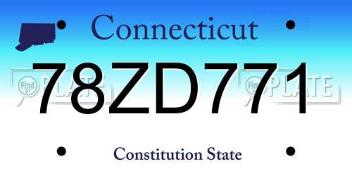 78ZD771 Connecticut License Plate