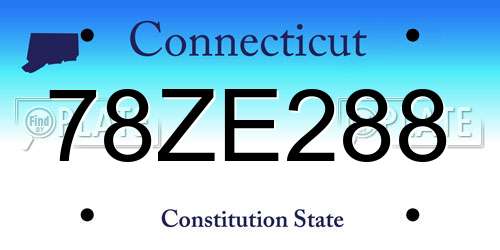 78ZE288 Connecticut License Plate