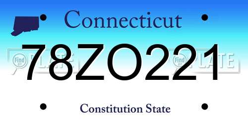 78ZO221 Connecticut License Plate