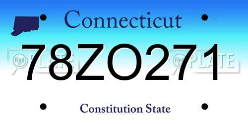 78ZO271 Connecticut License Plate