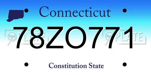 78ZO771 Connecticut License Plate
