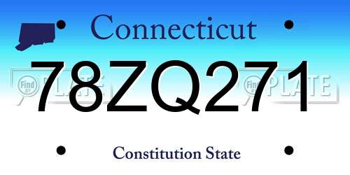 78ZQ271 Connecticut License Plate