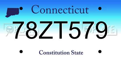 78ZT579 Connecticut License Plate