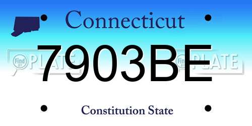 7903BE Connecticut License Plate