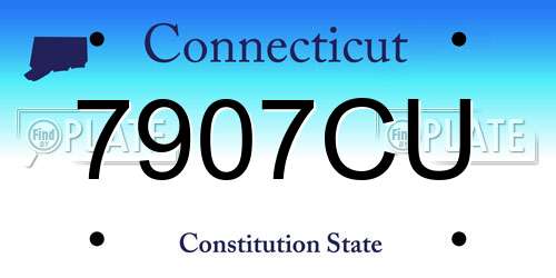 7907CU Connecticut License Plate
