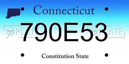 790E53 Connecticut License Plate