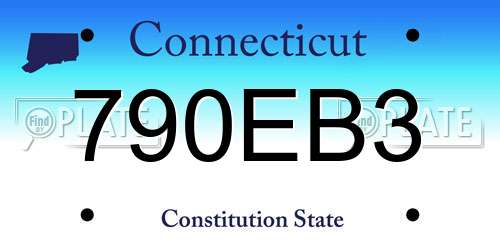 790EB3 Connecticut License Plate