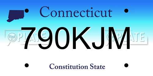 790KJM Connecticut License Plate