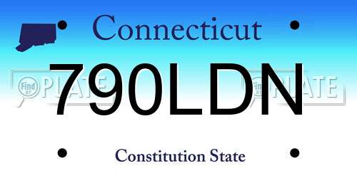 790LDN Connecticut License Plate