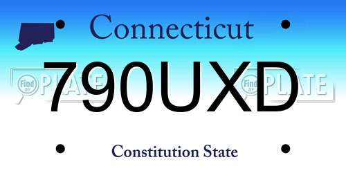 790UXD Connecticut License Plate