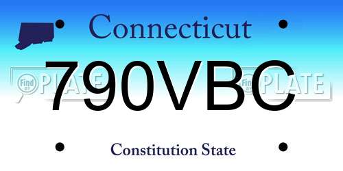 790VBC Connecticut License Plate