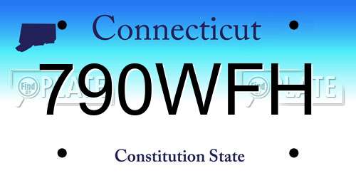 790WFH Connecticut License Plate