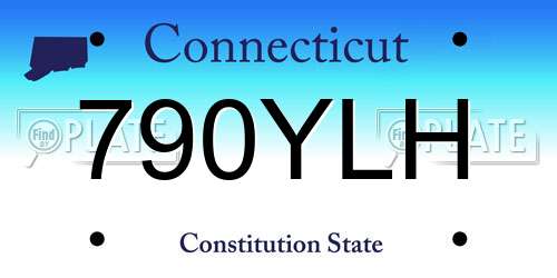 790YLH Connecticut License Plate