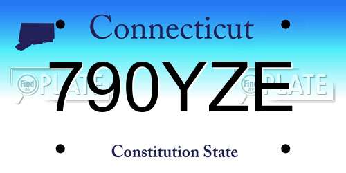 790YZE Connecticut License Plate