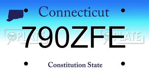 790ZFE Connecticut License Plate