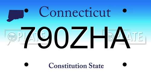 790ZHA Connecticut License Plate