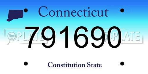 791690 Connecticut License Plate