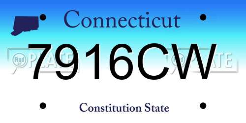 7916CW Connecticut License Plate