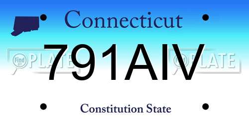 791AIV Connecticut License Plate