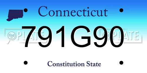 791G90 Connecticut License Plate