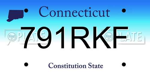 791RKF Connecticut License Plate