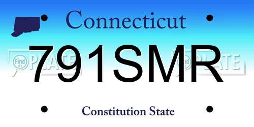 791SMR Connecticut License Plate