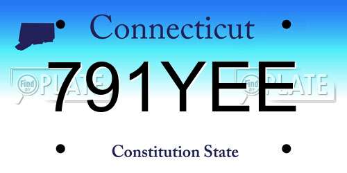 791YEE Connecticut License Plate