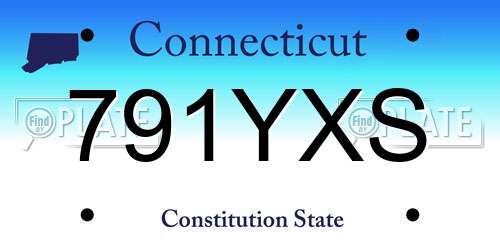 791YXS Connecticut License Plate