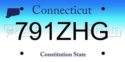 791ZHG Connecticut License Plate