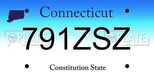 791ZSZ Connecticut License Plate