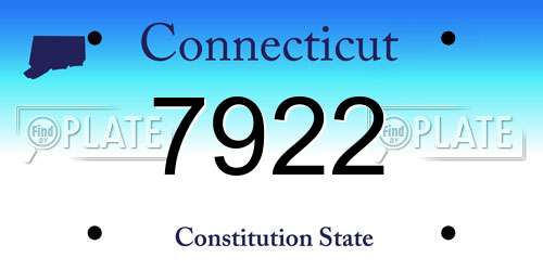 7922 Connecticut License Plate