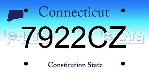 7922CZ Connecticut License Plate