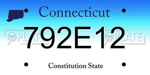 792E12 Connecticut License Plate