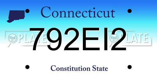 792EI2 Connecticut License Plate