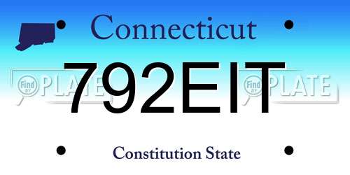 792EIT Connecticut License Plate