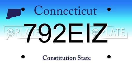 792EIZ Connecticut License Plate