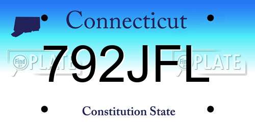 792JFL Connecticut License Plate
