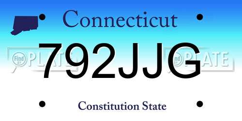 792JJG Connecticut License Plate